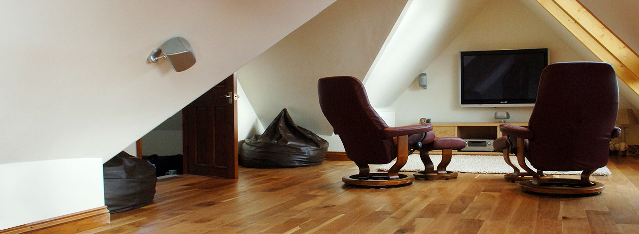 Home cinema in loft conversion